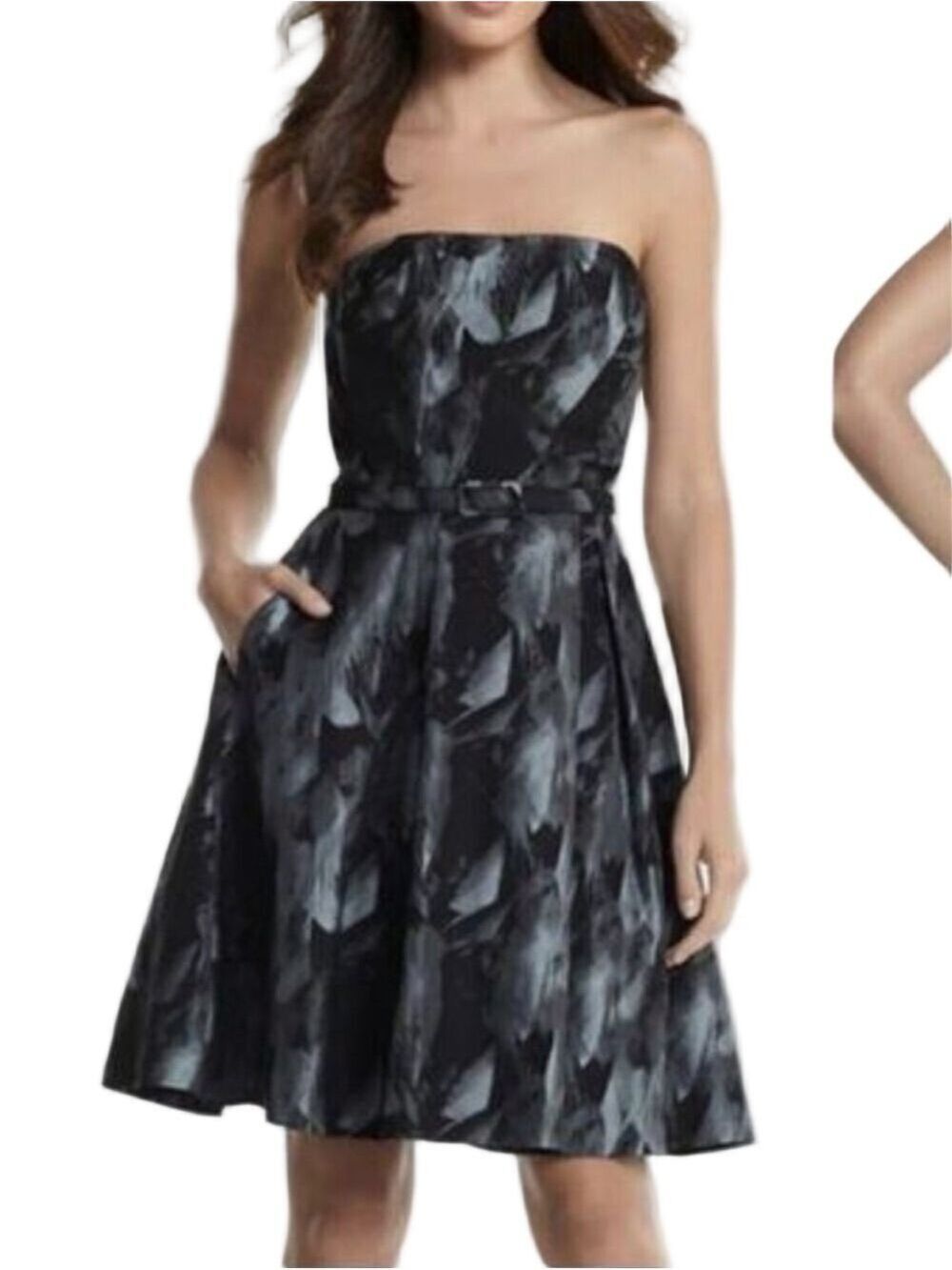 White House Black Market Strapless Abstract Print Dress Sz: 4 Cocktail